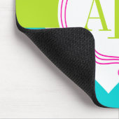 パーソナライズなモノグラムの点およびシェブロン マウスパッド (コーナー)