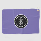 パーソナライズなモノグラムの紫色のゴルフタオル ゴルフタオル (横)