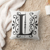 パーソナライズなモノグラムの装飾的な手紙L クッション (ブランケット)