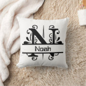 パーソナライズなモノグラムの装飾的な手紙N クッション (ブランケット)