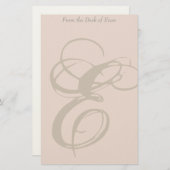 パーソナライズなモノグラムEの文房具 便箋 (正面/裏面)