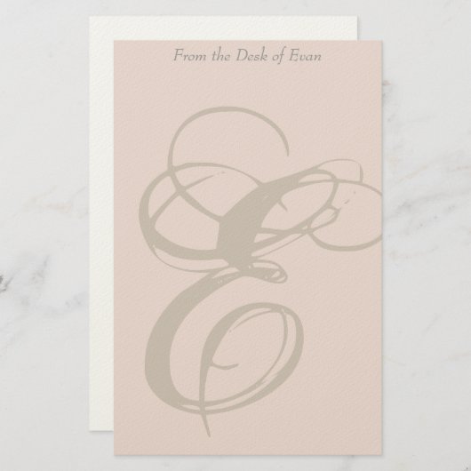 パーソナライズなモノグラムEの文房具 便箋 (正面/裏面)