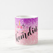パーソナライズなユニコーンのグラデーションなグリッターのコーヒー・マグ コーヒーマグカップ (中央)