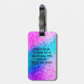 パーソナライズなユニコーンのグラデーションなグリッターの荷物のラベル ラゲッジタグ (裏面縦)