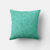 パーソナライズなユニコーンのティール(緑がかった色)のグリッターの枕 クッション (裏面)