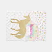 パーソナライズなユニコーンのフリースブランケット フリースブランケット (正面(横))