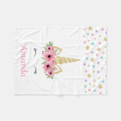 パーソナライズなユニコーンのフリースブランケット フリースブランケット (正面(横))