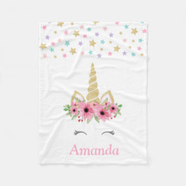 パーソナライズなユニコーンのフリースブランケット フリースブランケット