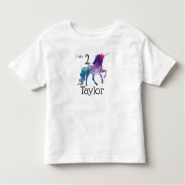 パーソナライズなユニコーンの誕生日の上 トドラーTシャツ