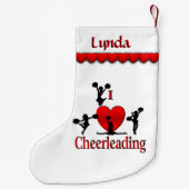 パーソナライズなユニークなIのハートのチアリーダーをすること スモールクリスマスストッキング (裏面)