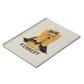 パーソナライズなヨークシャーテリアの子犬|犬のヨークシャテリア ノートブック (左側)