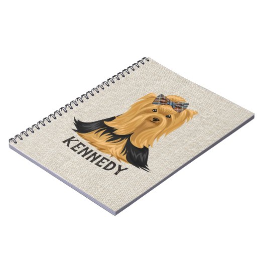 パーソナライズなヨークシャーテリアの子犬|犬のヨークシャテリア ノートブック (左側)