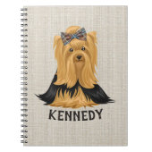 パーソナライズなヨークシャーテリアの子犬|犬のヨークシャテリア ノートブック (正面)