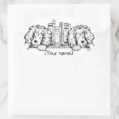 パーソナライズなライオンのブックエンド 楕円形シール (バッグ)