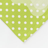 パーソナライズなライムの水玉模様のピンクのフクロウ フリースブランケット (角)