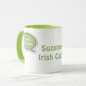 パーソナライズなライムグリーンのスピーチの泡アイリッシュコーヒー マグカップ (正面左)