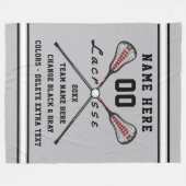 パーソナライズなラクロス毛布あなたの文字および色 フリースブランケット (正面(横))