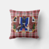 パーソナライズなラブラドル・レトリーバー犬のクリスマスのおもしろい クッション (裏面)