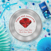 パーソナライズなルビー第40記念日の紙皿 ペーパープレート (パーティー)