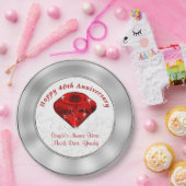 パーソナライズなルビー第40記念日の紙皿 ペーパープレート (パーティー)