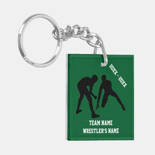 パーソナライズなレスリングのキーホルダーあなたの色、文字 キーホルダー (正面左)