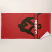 パーソナライズなレスリングのビーチタオル ビーチタオル (正面)