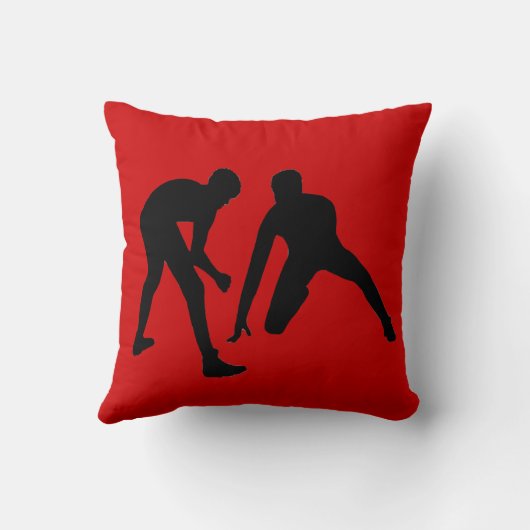 パーソナライズなレスリングはあなたの文字および色を置きます クッション (裏面)