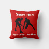 パーソナライズなレスリングはあなたの文字および色を置きます クッション (正面)