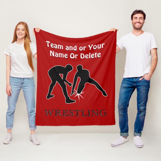パーソナライズなレスリング毛布、赤またはあなたの色 フリースブランケット (インサイチュ)
