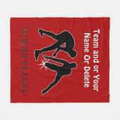 パーソナライズなレスリング毛布、赤またはあなたの色 フリースブランケット (正面(横))