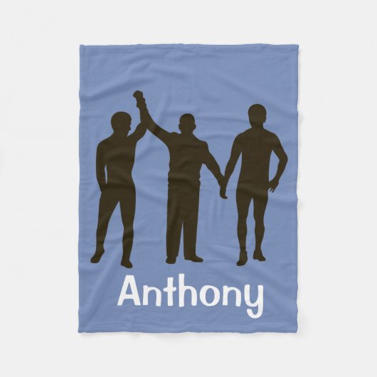 パーソナライズなレスリング選手の勝利フリースブランケット フリースブランケット (正面)