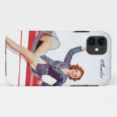 パーソナライズなレトロのはえの女の子 Case-Mate iPhoneケース (裏面(横))
