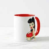 パーソナライズなレトロのピンナップの入れ墨 マグカップ (正面右)