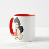 パーソナライズなレトロのピンナップの入れ墨 マグカップ (正面左)