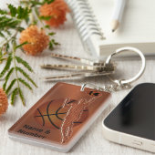 パーソナライズなレトロのヴィンテージのバスケットボールのキーホルダー キーホルダー (正面右)