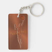 パーソナライズなレトロのヴィンテージのバスケットボールのキーホルダー キーホルダー (裏面)