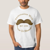 パーソナライズなレトロの髭 Tシャツ (正面)
