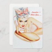 パーソナライズなレトロは私の新婦付添人またはメイド・オブ・オーナー(花嫁付き添い人)です 招待状 (正面/裏面)