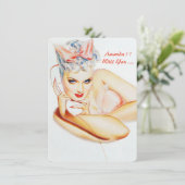 パーソナライズなレトロは私の新婦付添人またはメイド・オブ・オーナー(花嫁付き添い人)です 招待状 (スタンド正面)