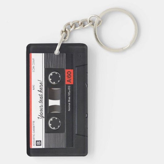 パーソナライズなレトロ組合せテープ鍵鎖 キーホルダー (裏面)