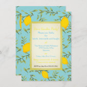 パーソナライズなレモンの木の庭のパーティの招待状 招待状 (正面/裏面)