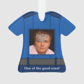 パーソナライズなロイヤルブルーの警官のユニフォーム オーナメント (裏面)