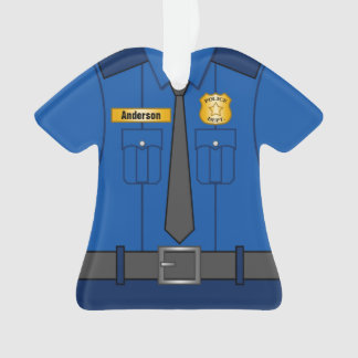 パーソナライズなロイヤルブルーの警官のユニフォーム オーナメント