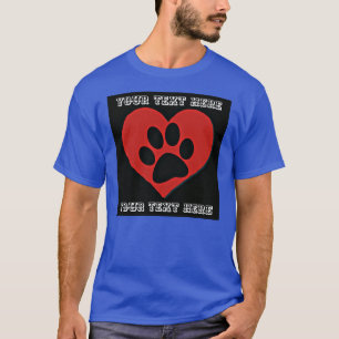 パーソナライズなロゴの足のプリントのハート Tシャツ