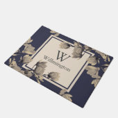 パーソナライズなロマンチックなヴィンテージのマグノリア- ドアマット (アングル)