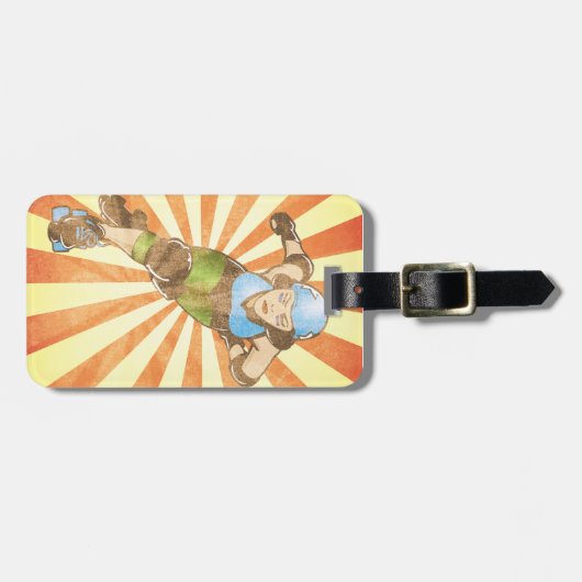 パーソナライズなローラーのダービーの女の子の荷物のラベル ラゲッジタグ (正面横)