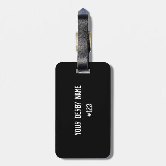 パーソナライズなローラーのダービーの女の子の荷物のラベル ラゲッジタグ (裏面縦)