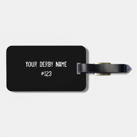 パーソナライズなローラーのダービーの女の子の荷物のラベル ラゲッジタグ (裏面横)