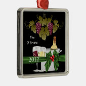 パーソナライズなワイン愛好家2012のオーナメント メタルオーナメント (右)