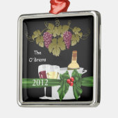 パーソナライズなワイン愛好家2012のオーナメント メタルオーナメント (左)